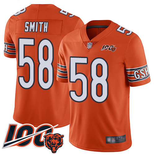 Chicago Bears Limited Orange Men Roquan Smith Alternate Jersey NFL Football 58 100th Season